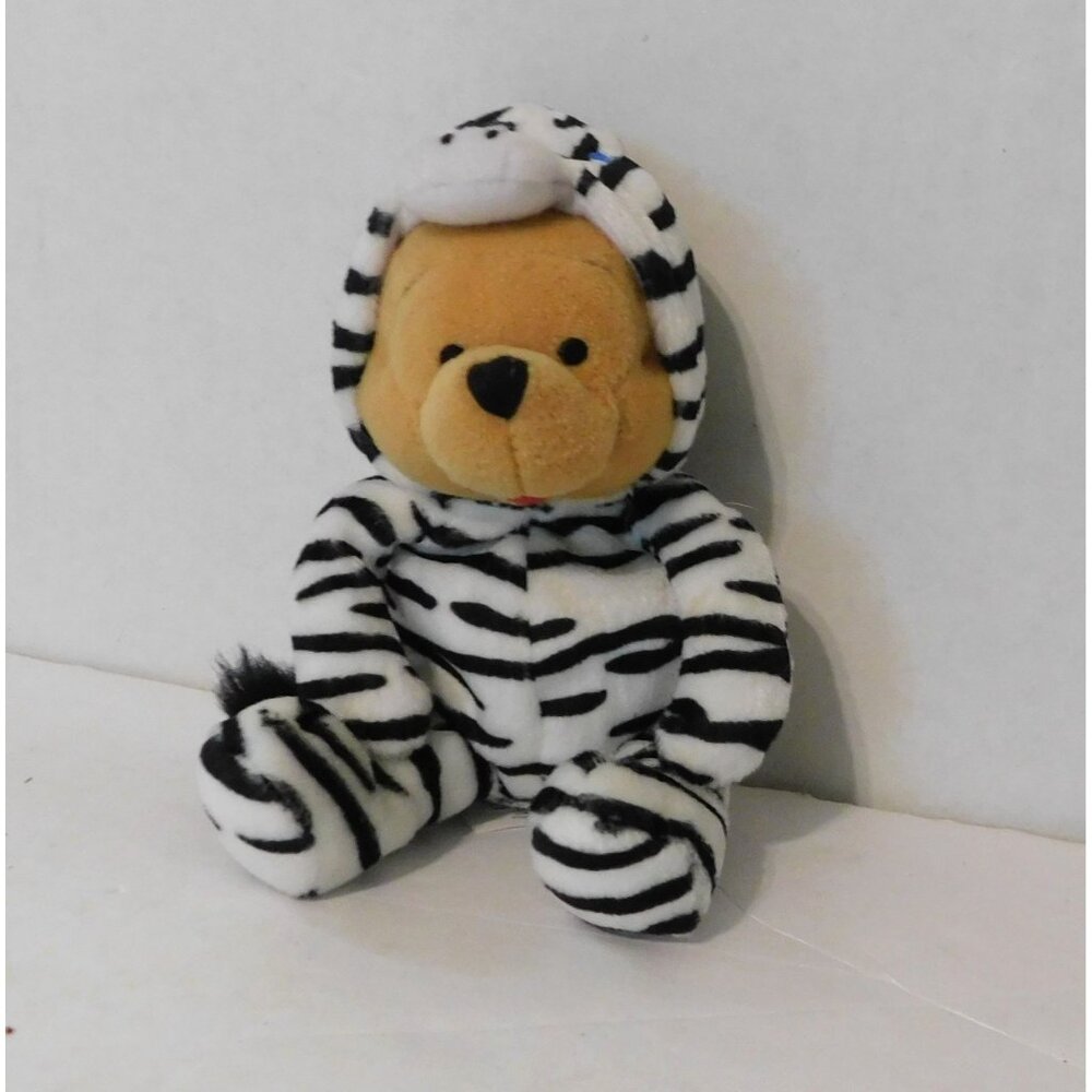 Disney Store Winnie The Pooh Zebra Plush Toy Soft Black White Stripes 8”